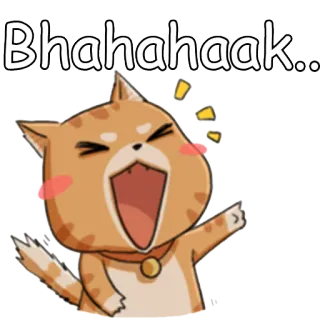 😂 9adce19f Bhahahaak... kat, grappig, cartoon, lachen, meme, uitdrukking telegram sticker