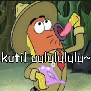 🐚 b1abff07 kutil uululululu~ Meme, Spongebob, Grappig, Grap telegram sticker