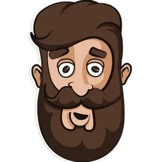 😍 e3d99f65 ผู้ชาย, หนวดเครา, ใบหน้า, การ์ตูน, สติกเกอร์ telegram sticker