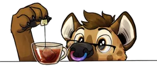 🍵 c7d09895 เฟอร์รี่, ไฮยีนา, ชา, การ์ตูน, มานุษยรูปนิยม, LGBT, รุ้ง, ห่วงจมูก telegram sticker