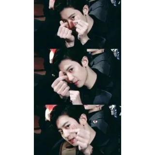 🔪 de41fd7a K-поп, сердце, сердце пальцами, айдол, азиатский, корейский, знаменитость telegram sticker