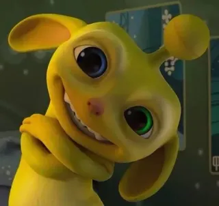 🌟 c9af0815 jaune, animal, dessin animé, joyeux, mignon whatsapp sticker