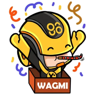 🥳 02a19bc0 WAGMI WAGMI, お祝い, パーティー, 紙吹雪, ポジティブ, 楽観的 telegram sticker