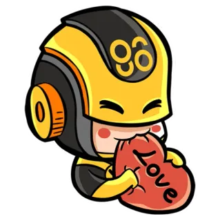 🥰 b32dbc00 Love アニメ, ヘルメット, ハート, 愛, キャラクター, ステッカー telegram sticker