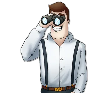 🤓 0942162c binoculars, looking, man, cartoon, searching, observing telegram sticker