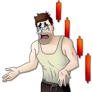 😔 96ab7abd stock market, finance, investment, loss, sad, cartoon telegram sticker