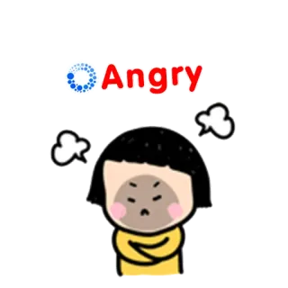 😠 56639b26 Angry 生气, 卡通, 心情, 情绪, 烦躁 telegram sticker