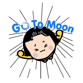 🚀 fc0fdc56 Go To Moon 月亮, 星星, 卡通, 女孩, 飞行, 太空, 动画 telegram sticker