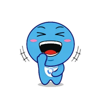 🙃 86db4d47 Desenho animado, Azul, Rindo, Personagem, Emoticon, Feliz telegram sticker
