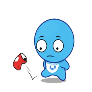 😠 b943e9d0 desenho animado, personagem, azul, ilustração, animado, adesivo telegram sticker