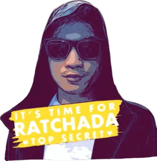 🤫 72314a19 IT'S TIME FOR RATCHADA TOP SECRET 人物, 太阳镜, 绝密, 拉差达 telegram sticker
