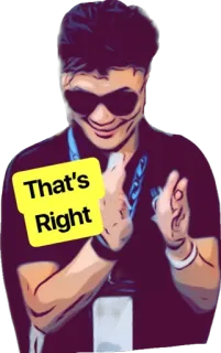 👏 d7f8d6ac That's Right 男人, 太阳镜, 赞同, 积极, 同意 telegram sticker