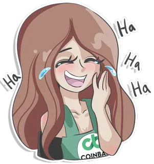 😂 3b9702f8 Ha Ha Ha laughing, cartoon, woman, comedy, happy, coinbase telegram sticker