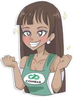 😊 831e391d COINBAR anime girl, coinbar, waitress, cartoon, sticker telegram sticker