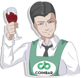 🍷 c3430c41 COINBAR bartender, drink, wine, man, CoinBar telegram sticker