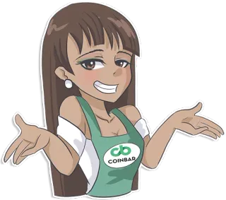 🤷‍♀ d2cd3cd2 COINBAR anime girl, cartoon, business, coinbar, shrugging, girl telegram sticker