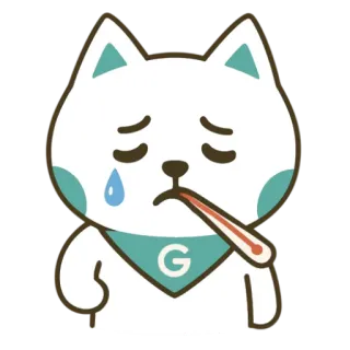 🤒 adba757a Katze, krank, Thermometer, traurig, Tier telegram sticker