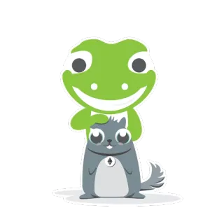 🐱 677f9563 ếch, mèo, dễ thương, hoạt hình, động vật, nhãn dán telegram sticker