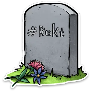 ⚰️ ca889ba2 #Rekt rekt, nagrobek, grób, kwiaty, rip, śmierć, hashtag, gaming whatsapp sticker