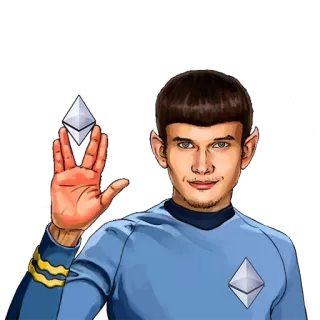 🖖 e77a960d Spock Star Trek Spock, Star Trek, Ethereum, Kryptowaluta, Salute wulkanów, Blockchain whatsapp sticker