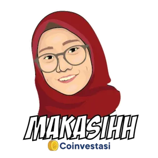 👍 695cc956 MAKASIHH ขอบคุณ, สีหน้า, ผู้หญิง, ฮิญาบ, แว่นตา, ทักทาย whatsapp sticker