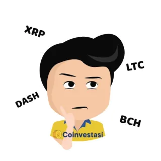 🤨 06d369f3 Coinvestasi cryptocurrency, investasi, keuangan, XRP, LTC, DASH, BCH whatsapp sticker