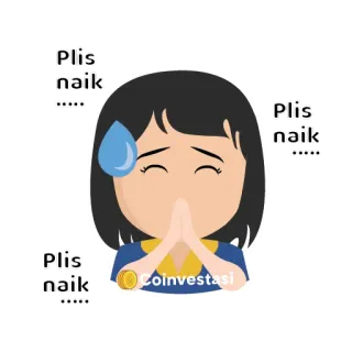 🙏 9a335c37 Plis naik memohon, meminta, kartun, koin, menangis, investasi keuangan whatsapp sticker
