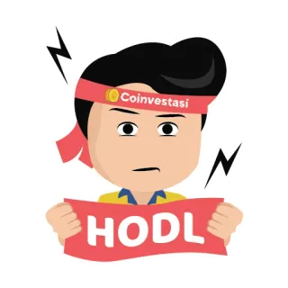 ✊ 9ce35198 HODL kripto, hodl, investasi, meme, bitcoin, Coinvestasi whatsapp sticker