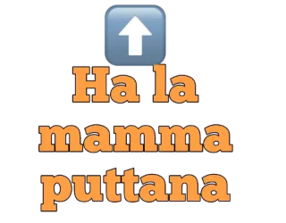 😨 e6e2ae7b Ha la mamma puttana 侮辱, 冒犯, 意大利语, 诅咒, 俚语 telegram sticker