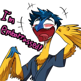 😳 a16748b4 I'm Embarrassed! malu, kartun, burung, ilustrasi, perasaan, imut telegram sticker