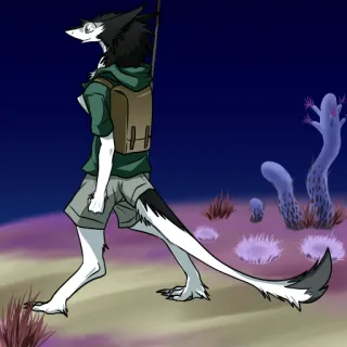 🚶 f24561af Furry, Anthro, Antropomorfik, Ransel, Gurun, Fantasi, Berjalan telegram sticker