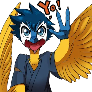 👋 f98032af Yo! burung, kartun, yo, anime telegram sticker