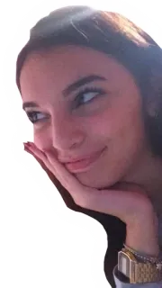 😏 5375df60 女人, 肖像, 人物, 微笑, 脸 telegram sticker