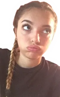 😤 6f163b13 女孩, 女人, 辫子, 自拍, 肖像, 表情 telegram sticker