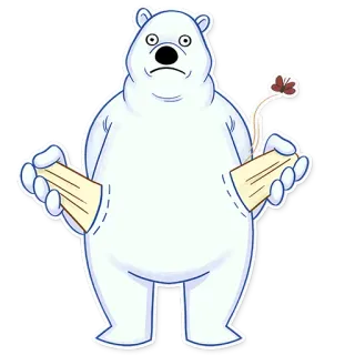 💸 ff343408 Eisbär, Leere Taschen, Cartoon, Sticker, Traurig, Bär telegram sticker