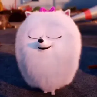 ❄️ 3300e670 Gidget The Secret Life of Pets pies, słodki, zwierzę domowe, zwierzę, kreskówka, Gidget, Sekretne życie zwierzaków domowych whatsapp sticker