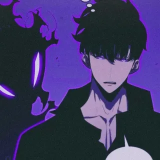 🉐 34a1286b อนิเมะ, ตัวละคร, เงา, สีม่วง telegram sticker