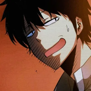 🉐 9ec70b61 อนิเมะ, ผู้ชาย, สีหน้า, รำคาญ telegram sticker