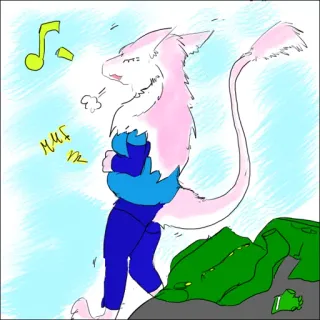 ❄️ b1ab6731 huff Furry, Antropomorfo, Esaurito, Rosa, Cartone animato, Animale, Ansimante telegram sticker