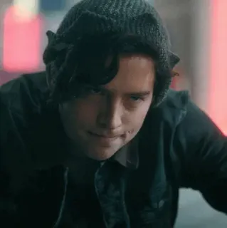 ☁ 0ee3e257 Jughead Jones Riverdale ティーン, テレビ番組, 帽子, ニヤリ, ジャグヘッド・ジョーンズ telegram sticker