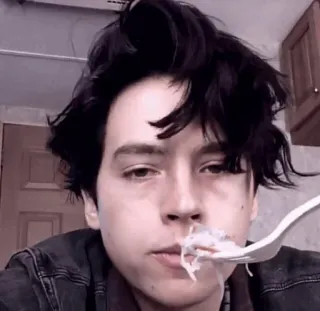 ☁ 3e0a2741 食事, 人, ポートレート, 食べ物, フォーク telegram sticker