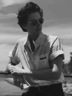 🖇 296ffe20 человек, солнцезащитные очки, футболка, черно-белое, мужчина whatsapp sticker