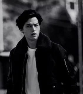 ❄️ 778424d5 Cole Sprouse 콜 스프로즈, 배우, 인물 사진, 흑백, 유명인 telegram sticker