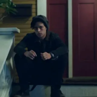 ❄️ 180606f9 homem, sentado, gorro, ao ar livre, retrato telegram sticker