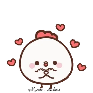❤️ 1269fb3d mignon, animal, coeur, amour, dessin animé, autocollant, kawaii whatsapp sticker