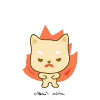 😡 4c1ffe6c chat, mignon, en colère, feu, animal, dessin animé whatsapp sticker