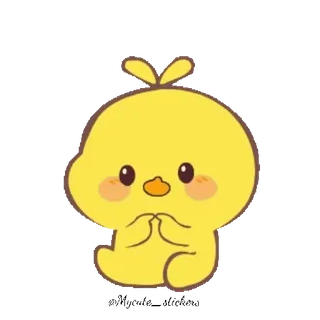 🐤 4c8b2da3 dessin animé, poussin, oiseau, jaune, mignon whatsapp sticker