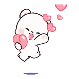 ❤️ 7b7a62de ours, coeurs, mignon, dessin animé, amour, joyeux, animation whatsapp sticker