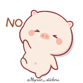 🙅 d0c2e0d6 NO cochon, mignon, dessin animé, non, animal, désaccord whatsapp sticker
