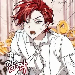 🍷 083b9b1a 깜짝 anime, manga, shocked, surprise, cartoon whatsapp sticker